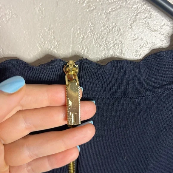 Ted Baker Dorlean Scallop Trim Skater Dress Navy - Picture 8 of 9